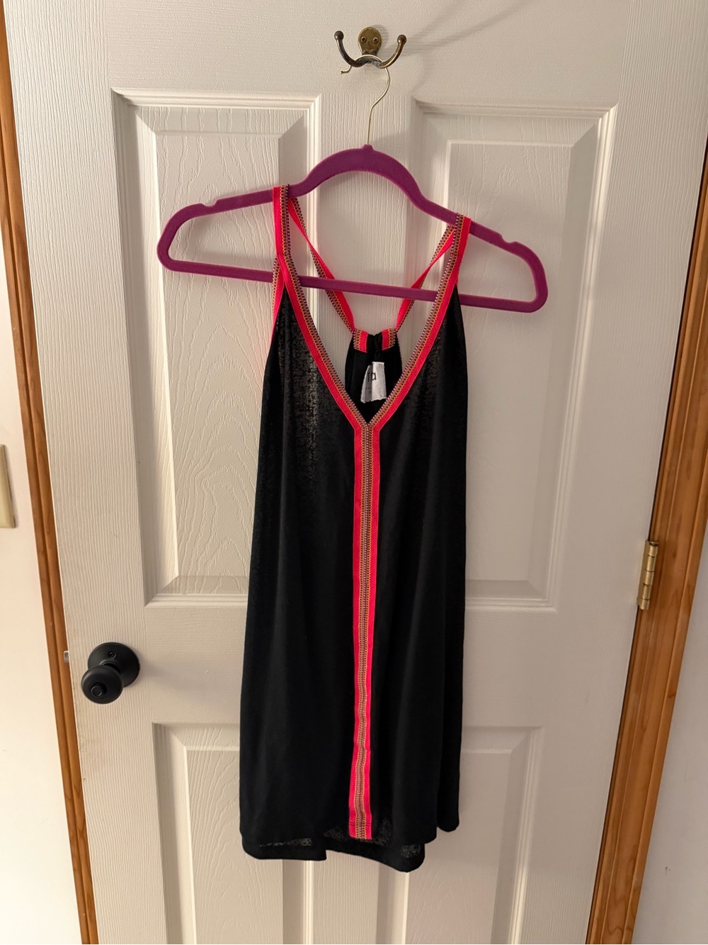 Pitusa Black Chemise with Hot Pink Trim